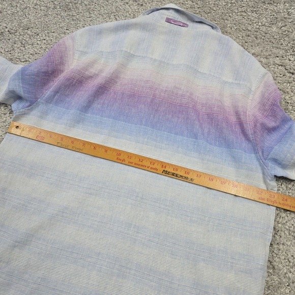 Tommy Bahama Shirt Men Large Island Zone Button Up Long Sleeve Linen Blend Beach - Picture 11 of 14